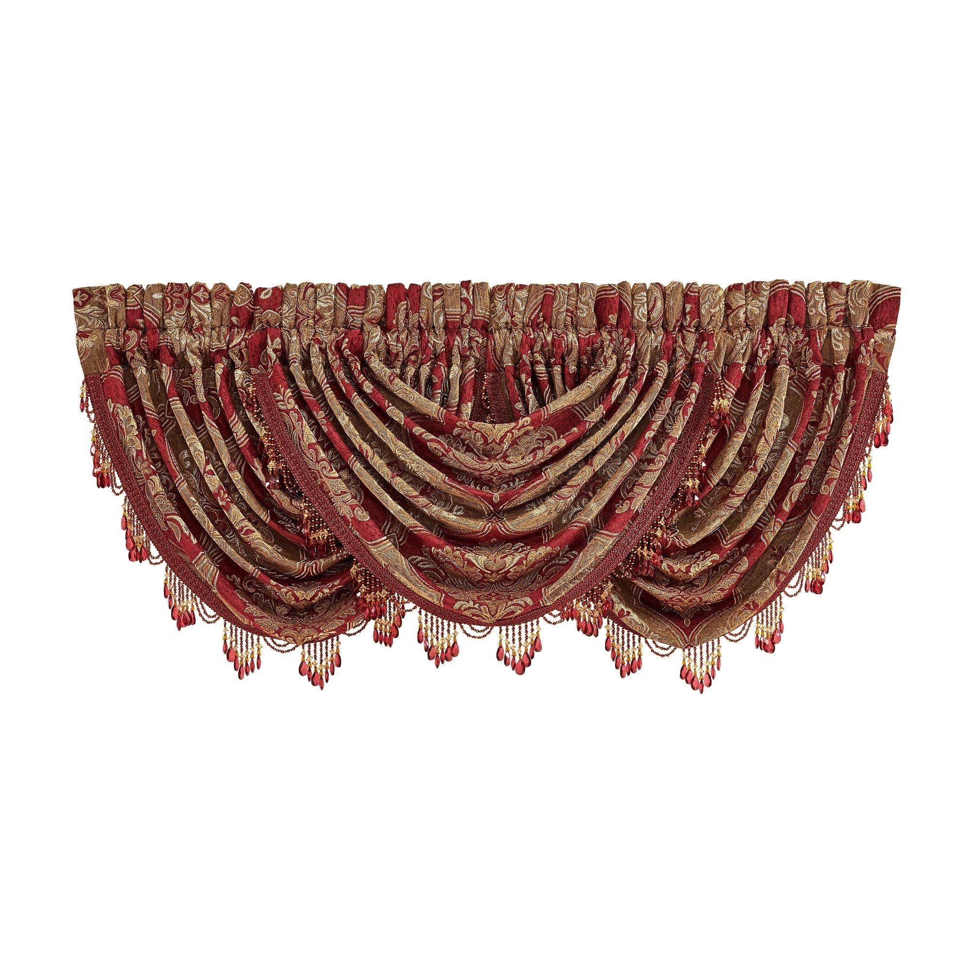 Maribella Waterfall Valance in Crimson | 100% Polyester by J.Queen New York